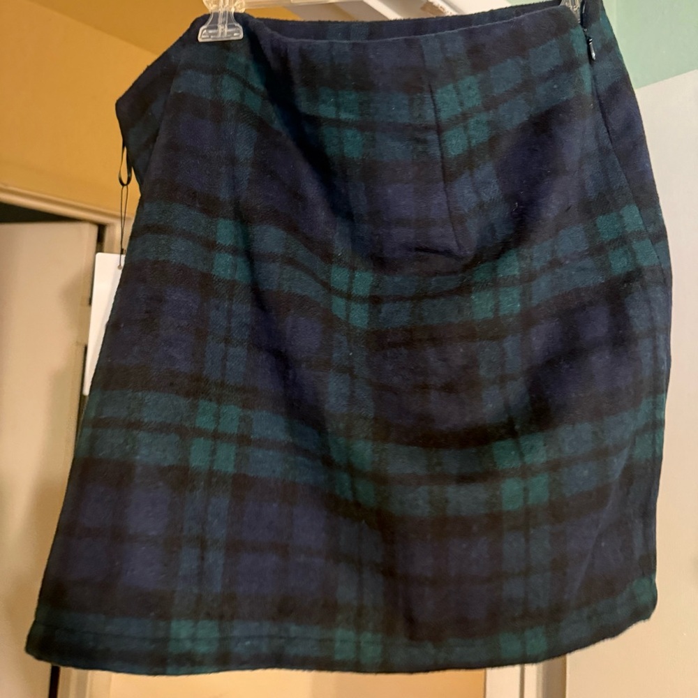 Plaid Blue and Green Women's mini skirt, XL, never been worn